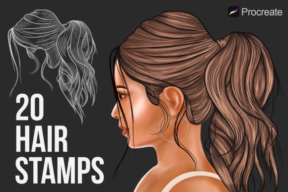 Download Hairstyle Stamp Brushes (Procreate) - Stamp Collection