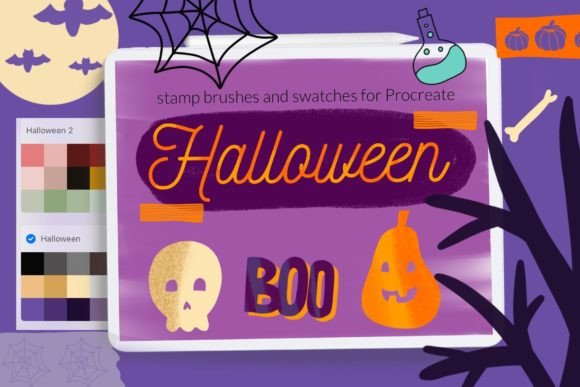 Download Halloween Stamps Brushes Procreate - Stamp Collection