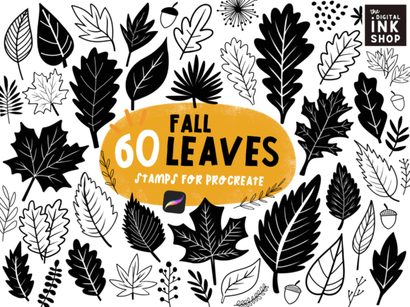 Download Autumn Fall Leaves Procreate Stamps - Stamp Collection