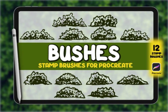 Download Bush Brush Stamp Set for Procreate - Stamp Collection