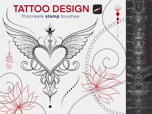 Download Procreate Tattoo Design Stamps Brush - Stamp Collection