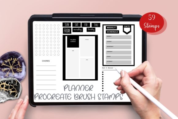 Download Digital Planner Brush Stamps - Stamp Collection