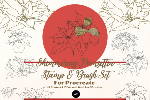 Download Shimmering Poinsettia Procreate Toolkit - Procreate toolkit Collection