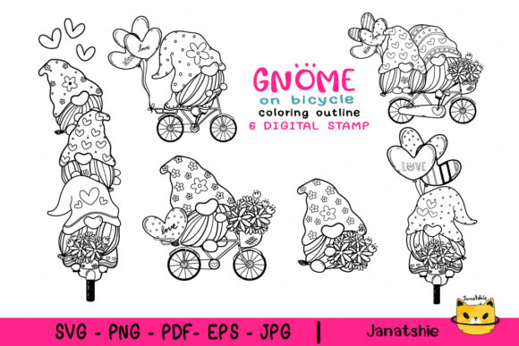 Download Digital Stamp Outline Gnome Valentine - Stamp Collection